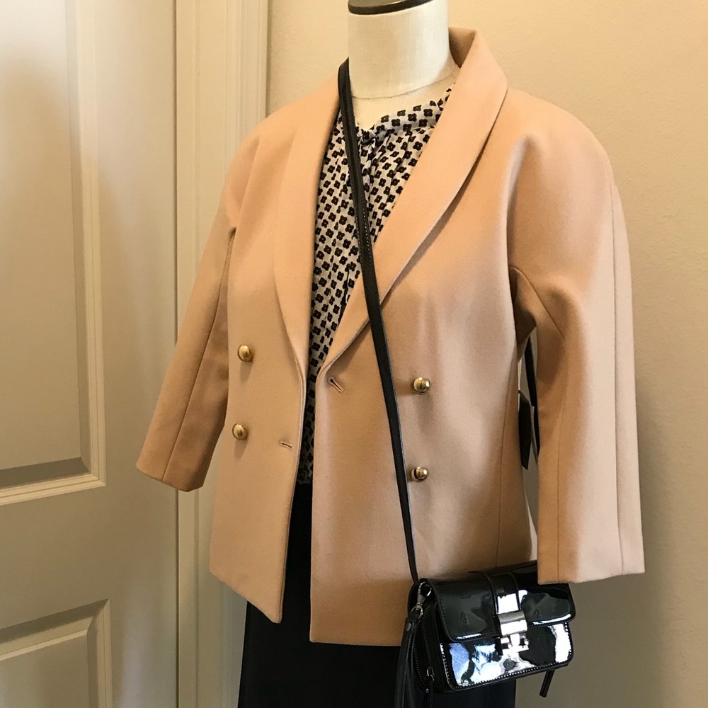 New Camel coat, wool double-breasted